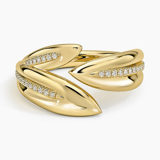 Jane Goodall Olive Branch Lab Diamond Ring (1/8 ct. tw.) in 14K Yellow Gold