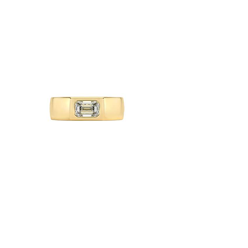 Zola Lab Diamond Cigar Ring in 14K Yellow Gold
