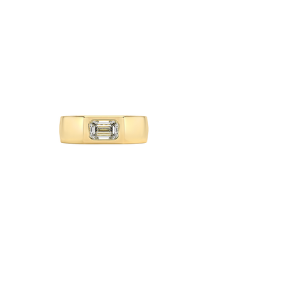 Zola Lab Diamond Cigar Ring in 14K Yellow Gold