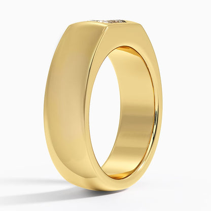 Zola Lab Diamond Cigar Ring in 14K Yellow Gold
