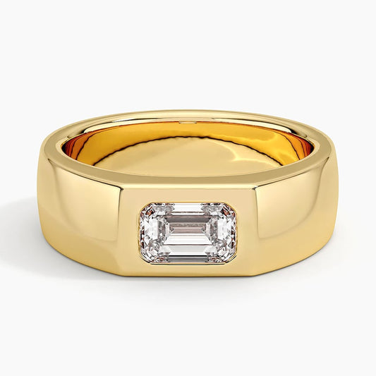 Zola Lab Diamond Cigar Ring in 14K Yellow Gold