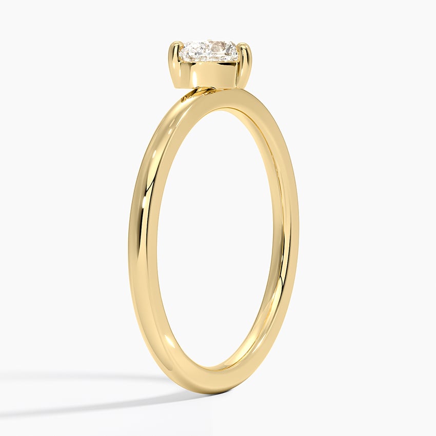 Heart Shaped Lab Diamond Ring in 14K Yellow Gold