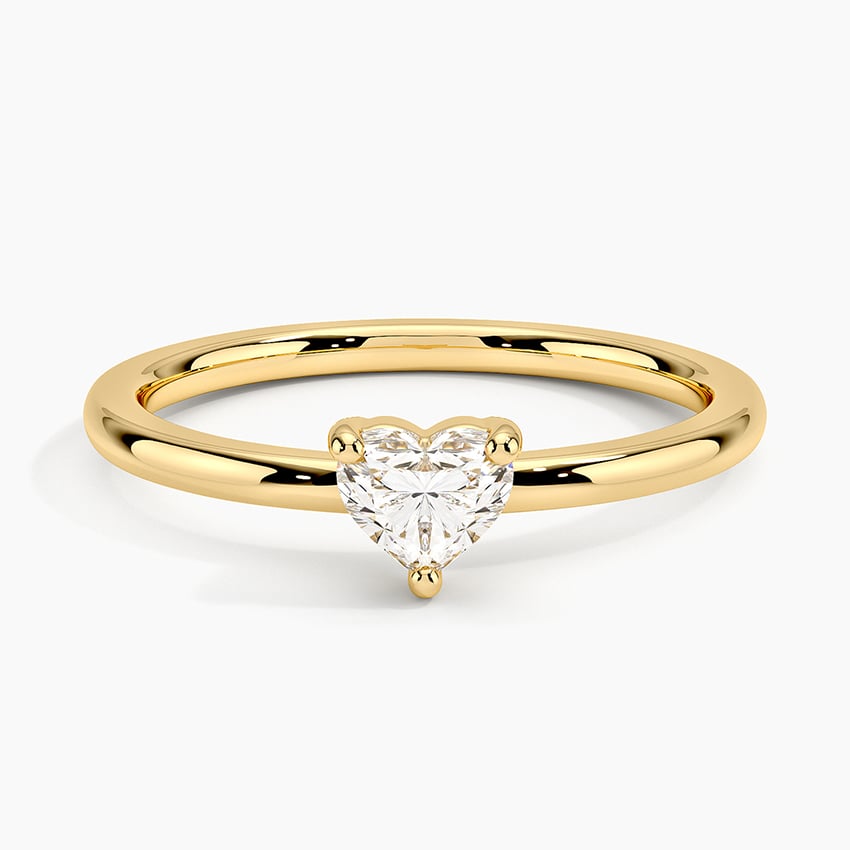Heart Shaped Lab Diamond Ring in 14K Yellow Gold