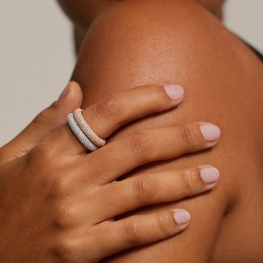 Lab Diamond Tube Ring in 14K Yellow Gold