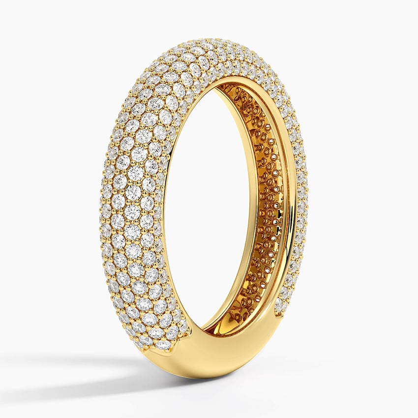 Lab Diamond Tube Ring in 14K Yellow Gold