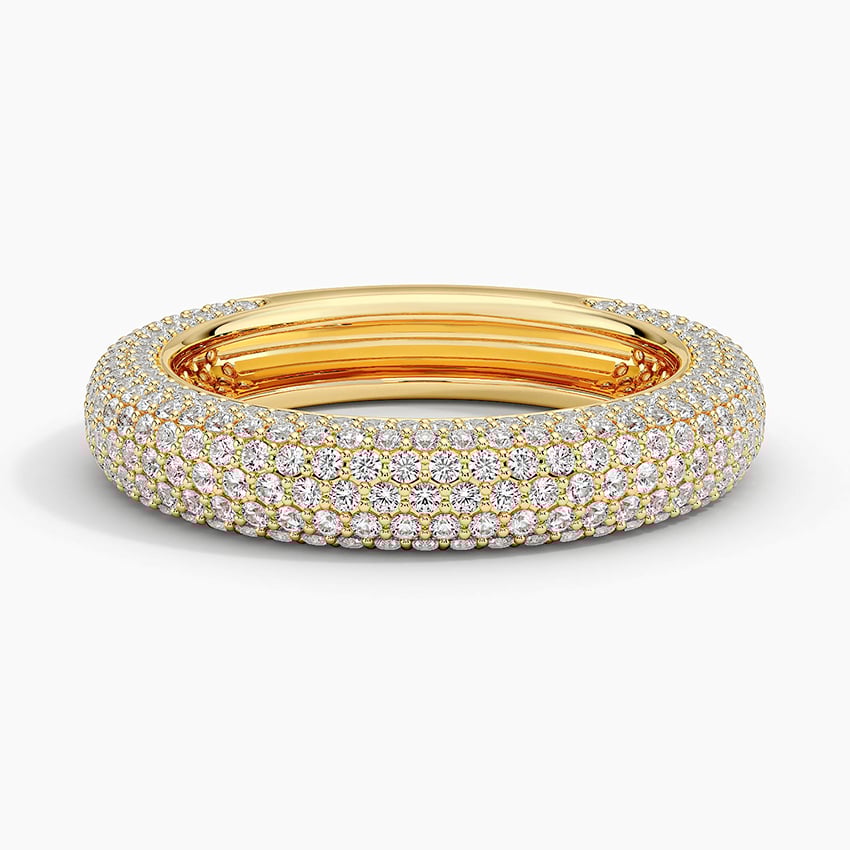 Lab Diamond Tube Ring in 14K Yellow Gold