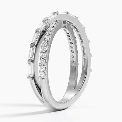 Baguette and Round Lab Diamond Crossover Ring (1/2 ct. tw.) in 14K White Gold