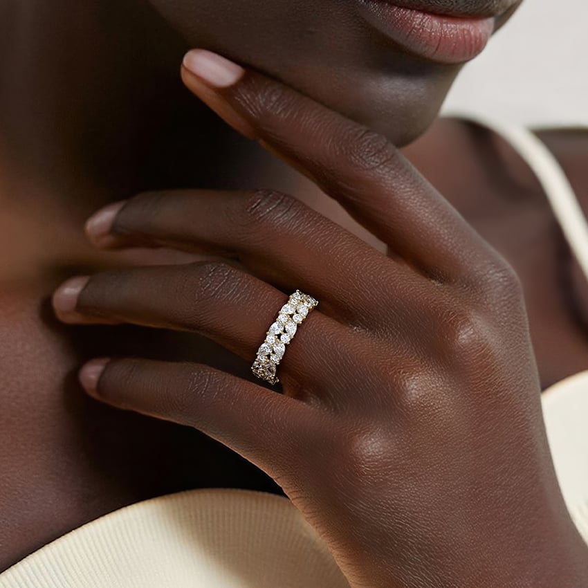 Olivetta Double Row Lab Eternity Diamond Ring