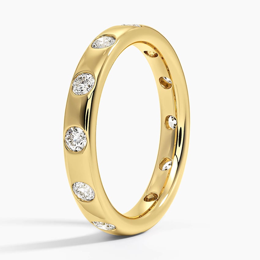 Cara Flush Set Eternity Lab Diamond Ring in 18K Yellow Gold