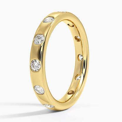 Cara Flush Set Eternity Lab Diamond Ring in 18K Yellow Gold