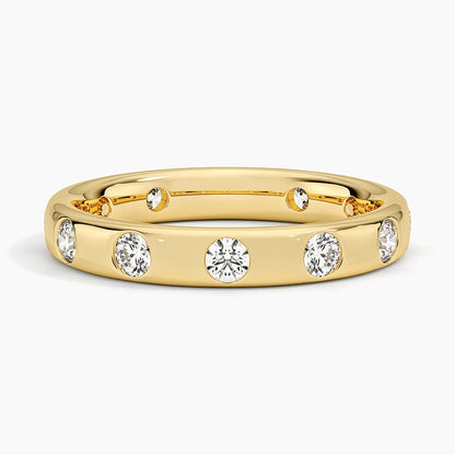 Cara Flush Set Eternity Lab Diamond Ring in 18K Yellow Gold