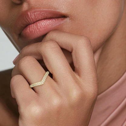Petite Adelaide Curved Lab Diamond Ring (1/2 ct. tw.) in 18K Yellow Gold
