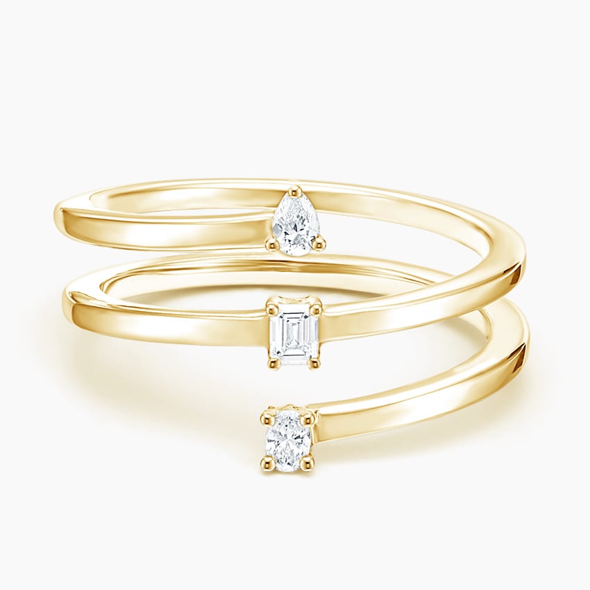 Pascal Three Stone Lab Diamond Wrap Ring