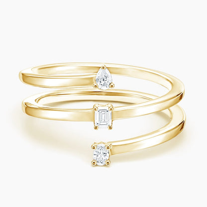 Pascal Three Stone Lab Diamond Wrap Ring