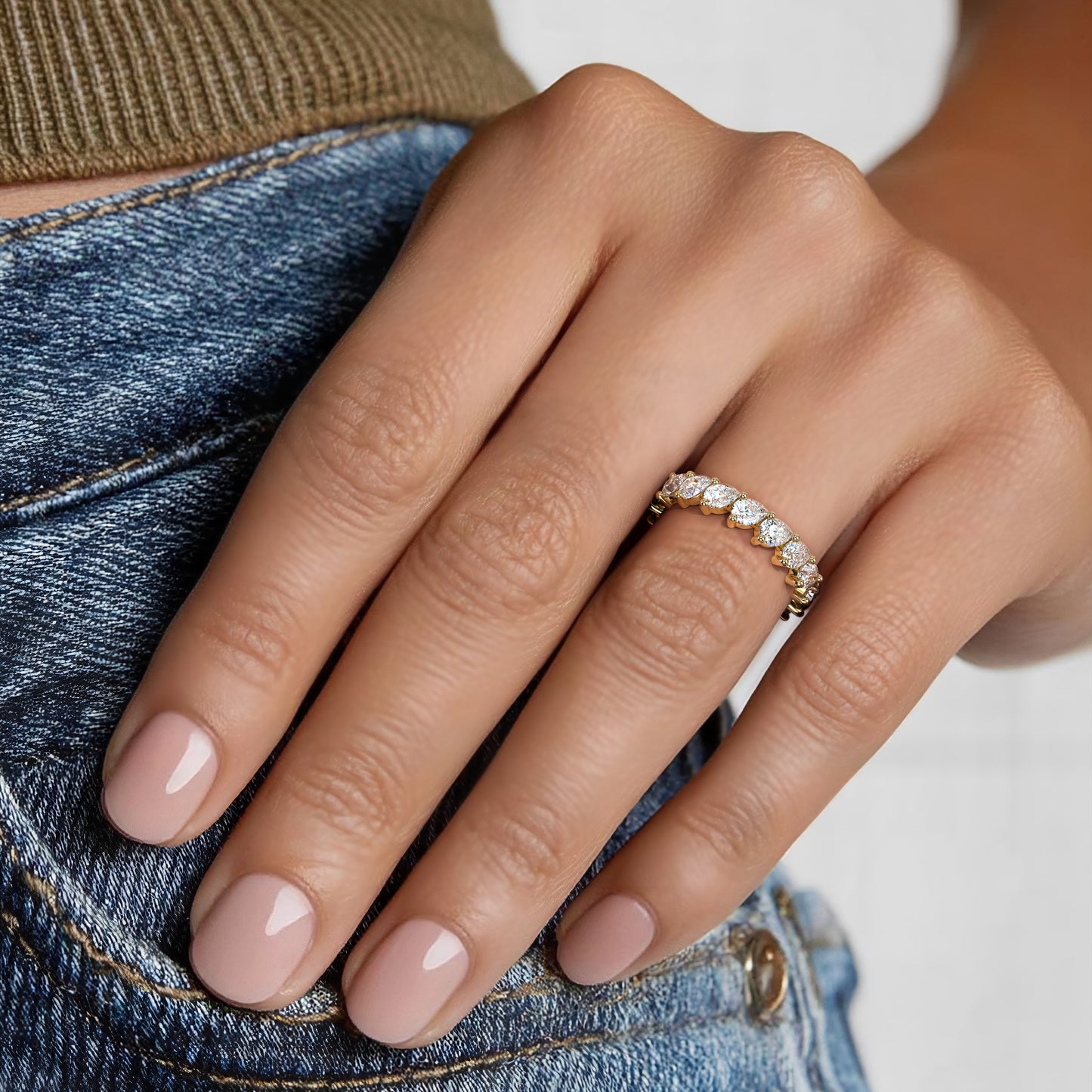 Pear Eternity Lab Diamond Ring (2 ct. tw.)