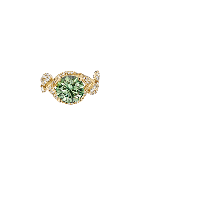 Jane Goodall Olive Branch Lab Diamond Cocktail Ring (4 ct. tw.) in 18K Yellow Gold