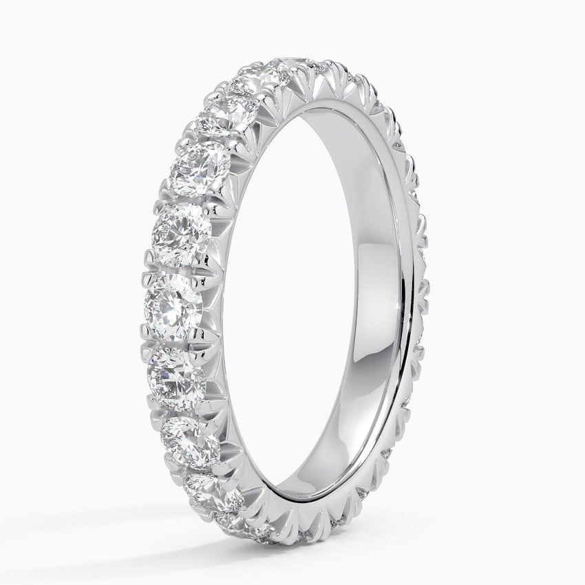 French Pavé Eternity Lab Diamond Ring (2 ct. tw.) in Platinum