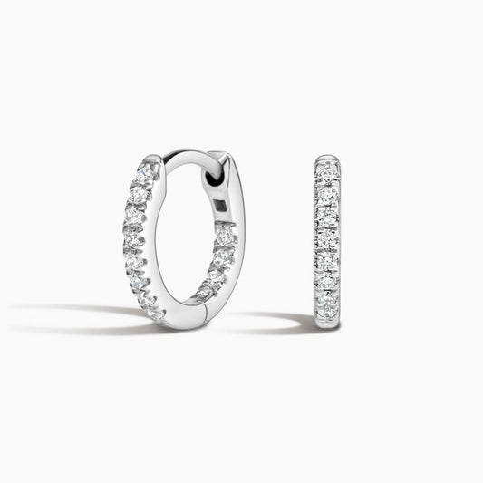 Huggie Perfect Hoop Lab Diamond Earrings in 14K Yellow Gold