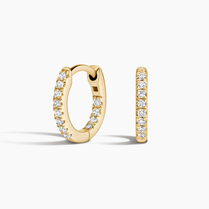 Huggie Perfect Hoop Lab Diamond Earrings in 14K Yellow Gold