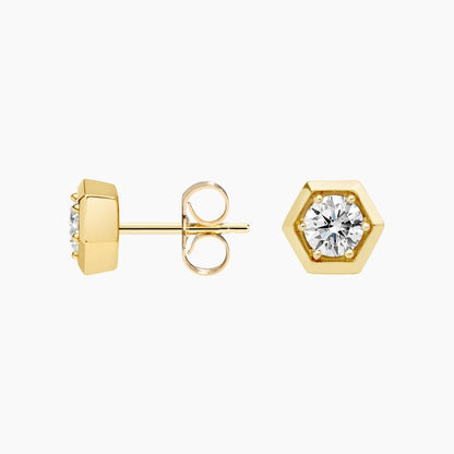 Hexagon Bezel Lab Diamond Stud Earrings (1/2 ct. tw.)