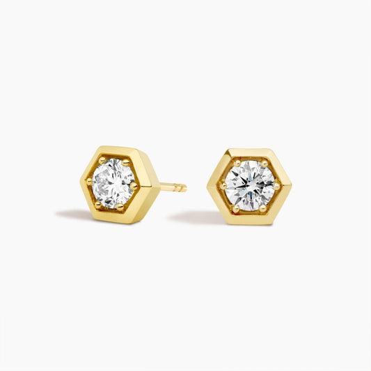 Hexagon Bezel Lab Diamond Stud Earrings (1/2 ct. tw.)