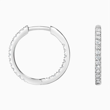 Extra Small Perfect Hoop Lab Diamond Earrings in 14K White Gold