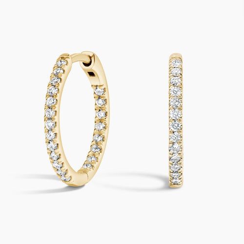 Extra Small Perfect Hoop Lab Diamond Earrings in 14K White Gold