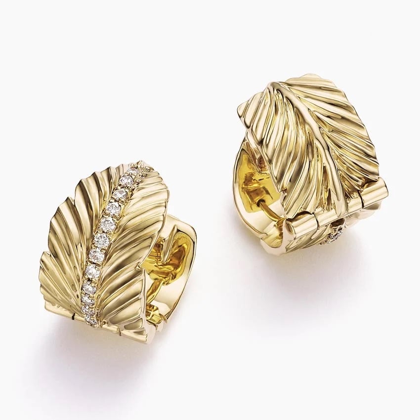 Jane Goodall Pavé Leaf Lab Diamond Huggie Earrings (2/5 ct. tw.)
