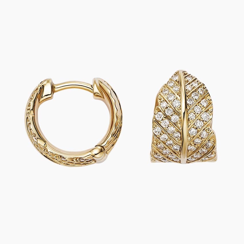 Jane Goodall Pavé Leaf Lab Diamond Huggie Earrings (2/5 ct. tw.)