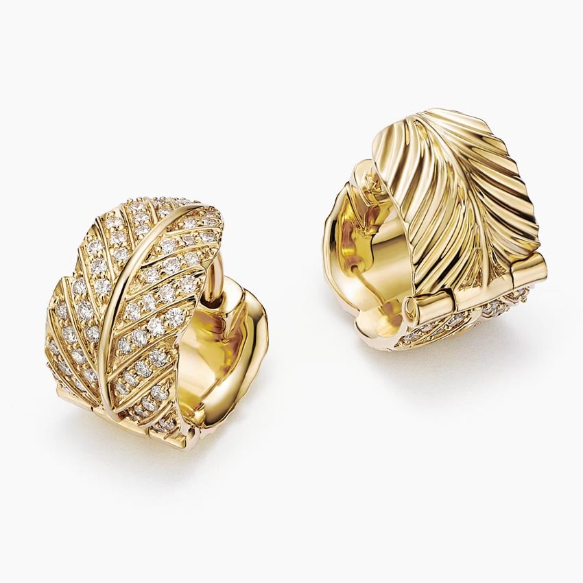 Jane Goodall Pavé Leaf Lab Diamond Huggie Earrings (2/5 ct. tw.)