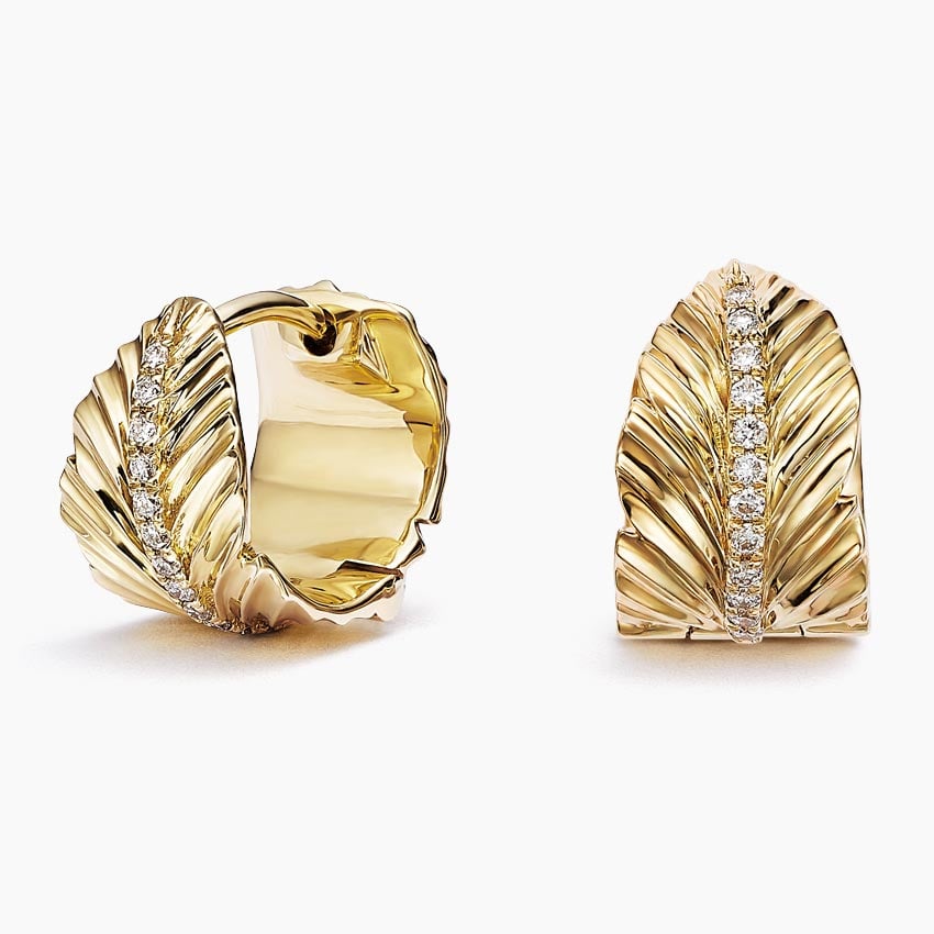 Jane Goodall Pavé Leaf Lab Diamond Huggie Earrings (2/5 ct. tw.)