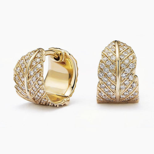 Jane Goodall Pavé Leaf Lab Diamond Huggie Earrings (2/5 ct. tw.)