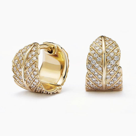Jane Goodall Pavé Leaf Lab Diamond Huggie Earrings (2/5 ct. tw.)