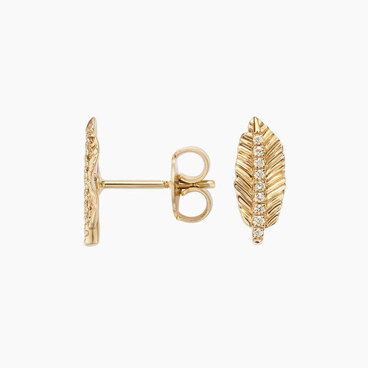 Jane Goodall Leaf Lab Diamond Stud Earrings