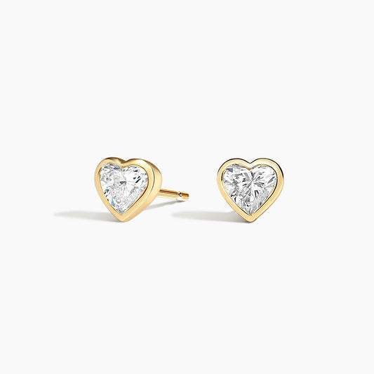 Heart Shaped Lab Diamond Bezel Stud Earrings (7/8 ct. tw.)