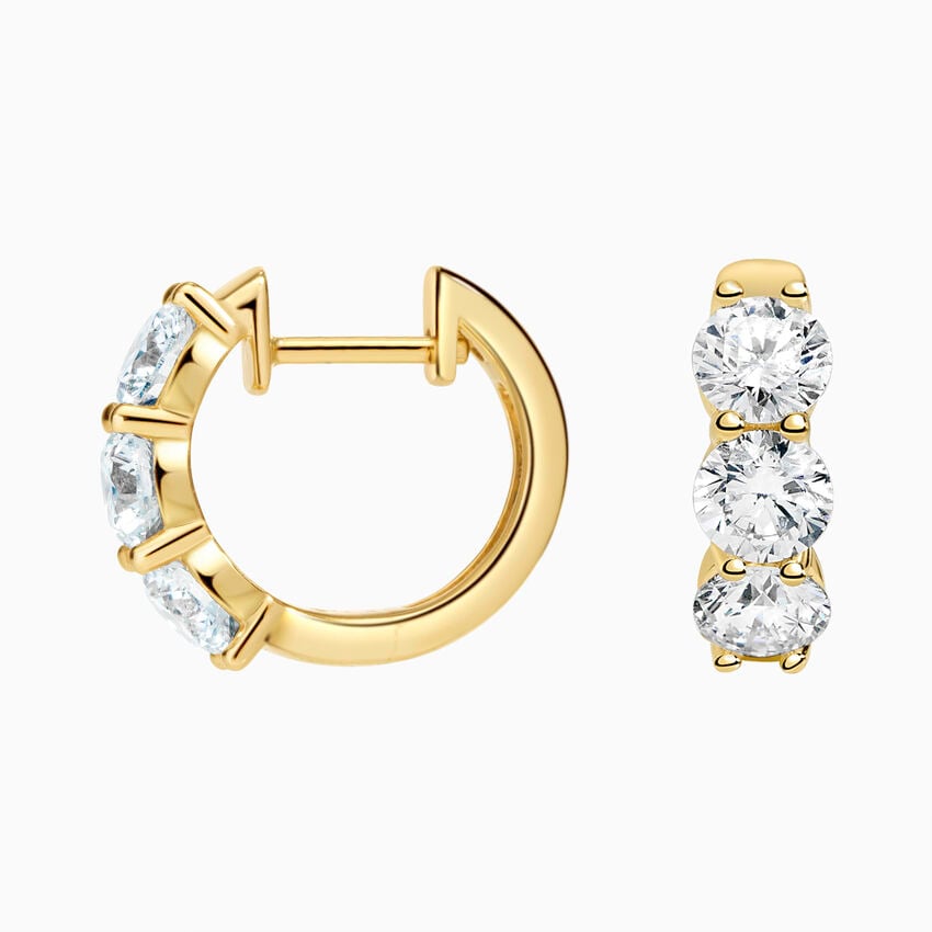 Zelda Emerald-Cut Lab Diamond Huggie Hoop Earrings (2 ct. tw.)
