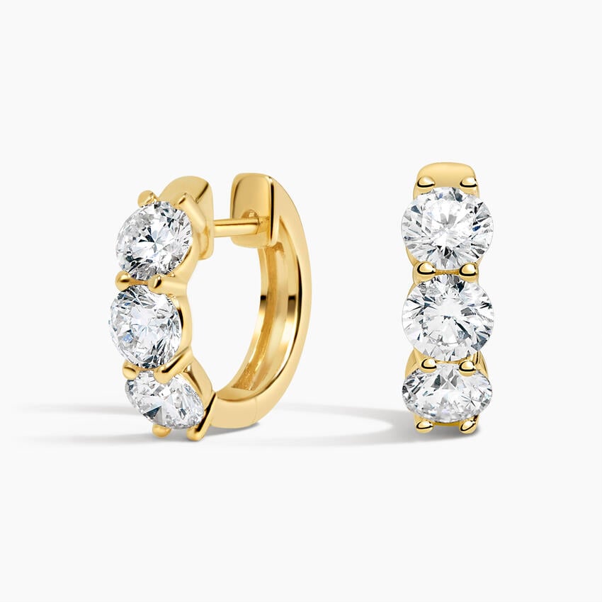 Zelda Emerald-Cut Lab Diamond Huggie Hoop Earrings (2 ct. tw.)