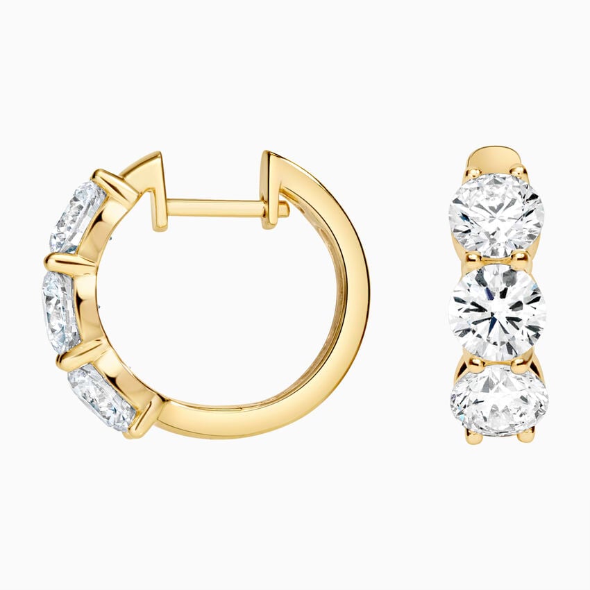 Zelda Lab Diamond Huggie Hoop Earrings (3 ct. tw.) in 14K Yellow Gold