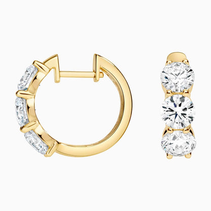 Zelda Lab Diamond Huggie Hoop Earrings (3 ct. tw.) in 14K Yellow Gold