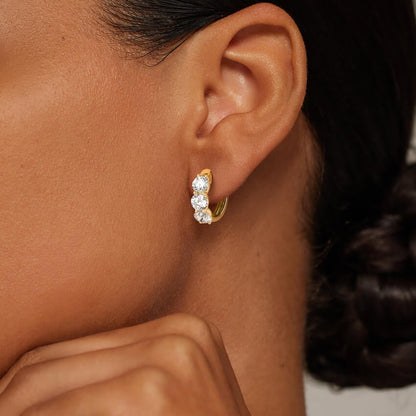 Zelda Lab Diamond Huggie Hoop Earrings (3 ct. tw.) in 14K Yellow Gold