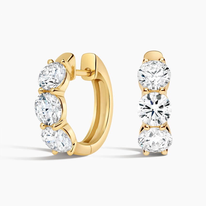 Zelda Lab Diamond Huggie Hoop Earrings (3 ct. tw.) in 14K Yellow Gold