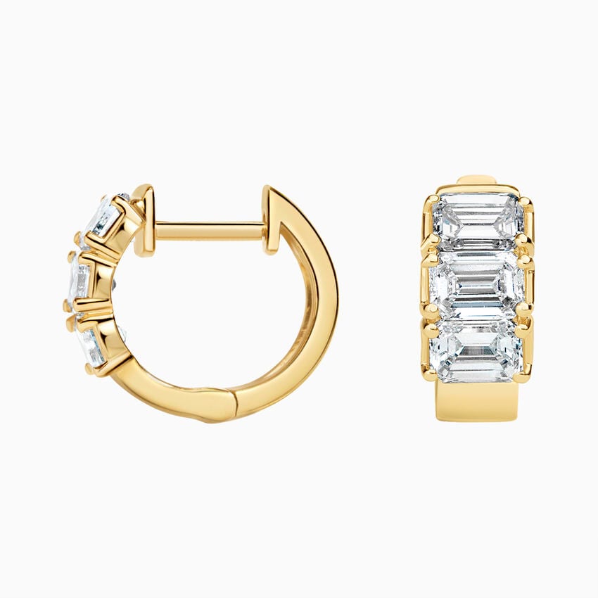 Zelda Emerald-Cut Lab Diamond Huggie Hoop Earrings (2 ct. tw.)