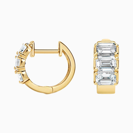 Zelda Emerald-Cut Lab Diamond Huggie Hoop Earrings (2 ct. tw.)