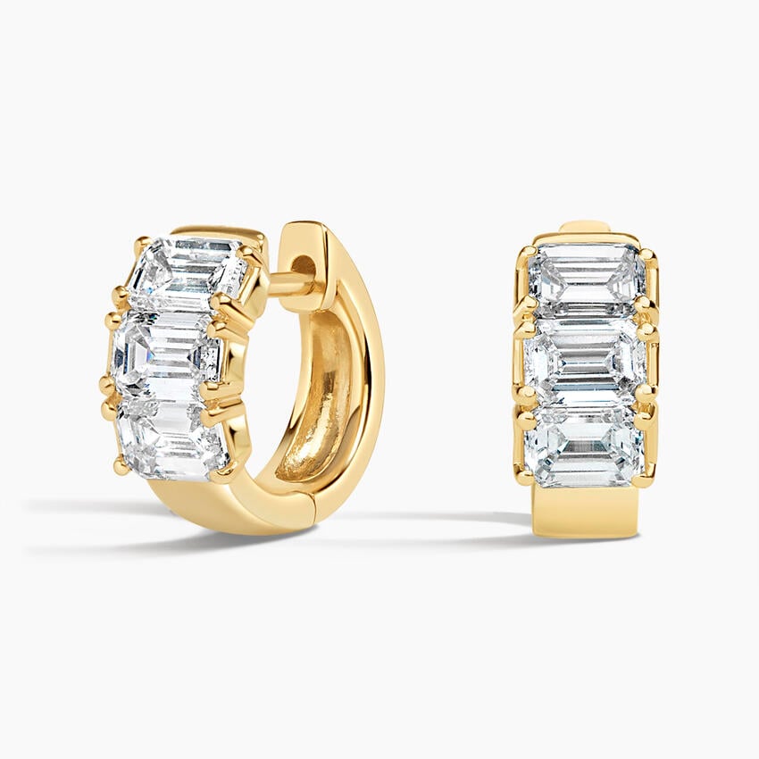 Zelda Emerald-Cut Lab Diamond Huggie Hoop Earrings (2 ct. tw.)