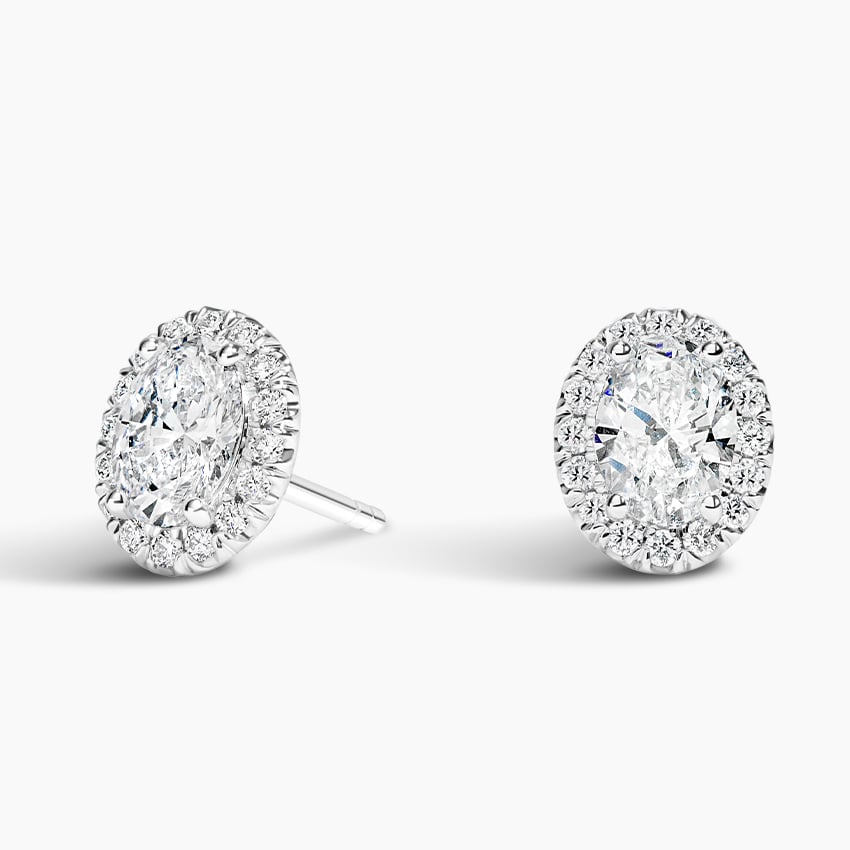 Oval Lab Grown Diamond Halo Stud Earrings (2 ct. tw.)