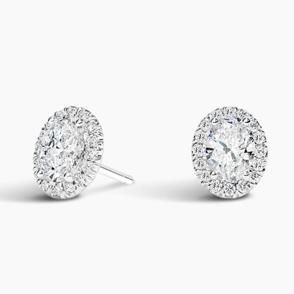 Oval Lab Grown Diamond Halo Stud Earrings (2 ct. tw.)
