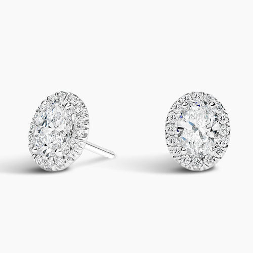 Oval Lab Grown Diamond Halo Stud Earrings (2 ct. tw.)