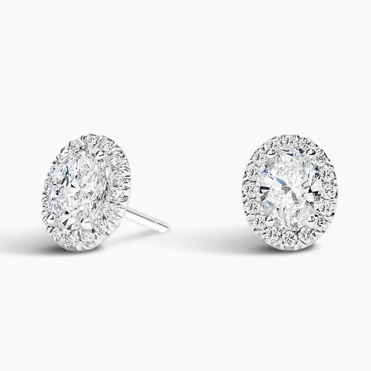 Oval Lab Grown Diamond Halo Stud Earrings (2 ct. tw.)