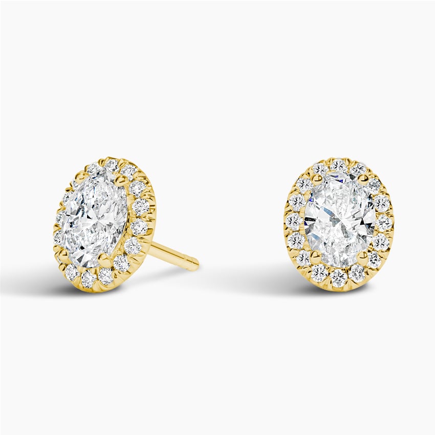 Oval Lab Grown Diamond Halo Stud Earrings (2 ct. tw.)