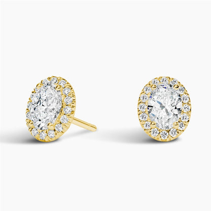 Oval Lab Grown Diamond Halo Stud Earrings (2 ct. tw.)
